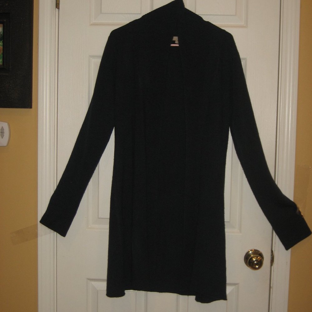 Navy Long Open Cardigan Duster Sz XL
